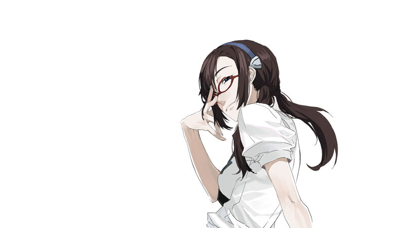 anime girl with glasses