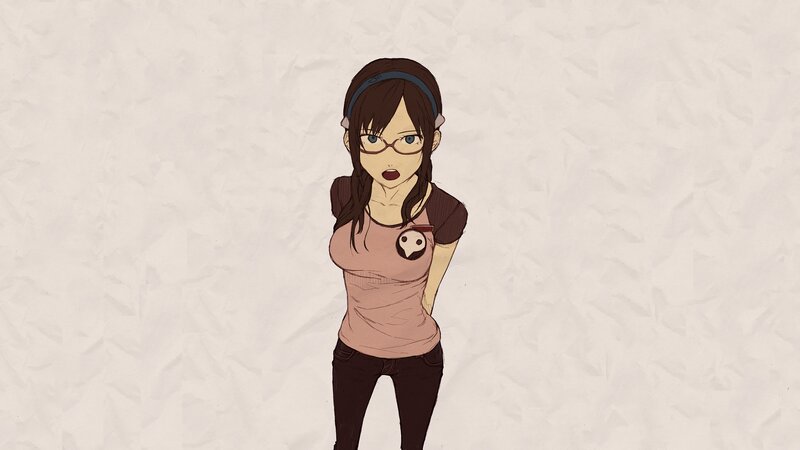 anime girl with glasses