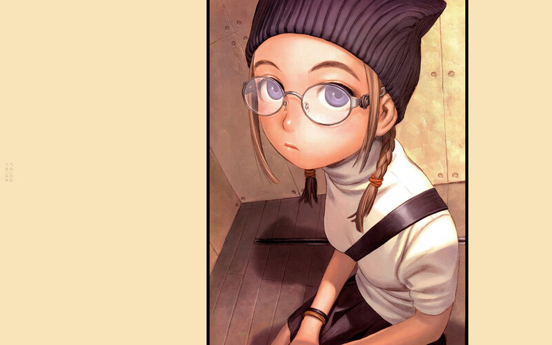 anime girl with glasses