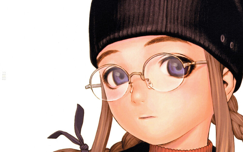 anime girl with glasses