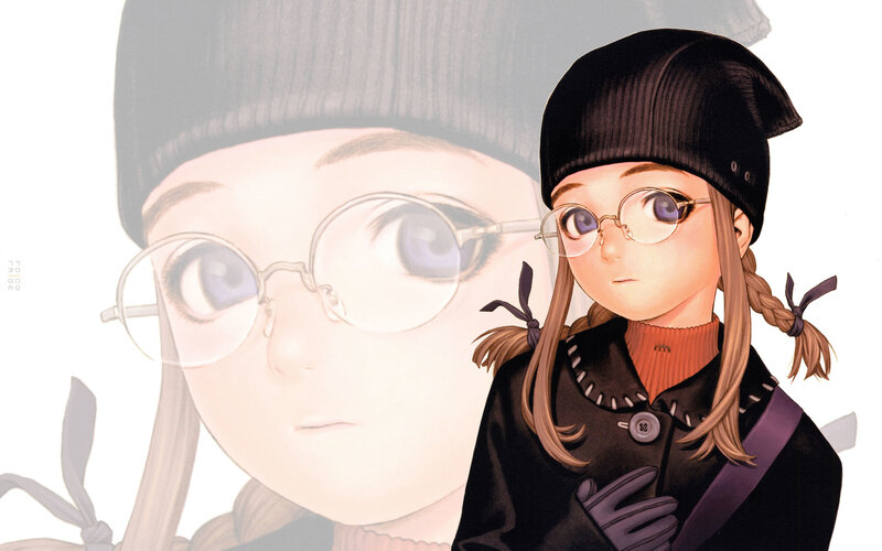 anime girl with glasses