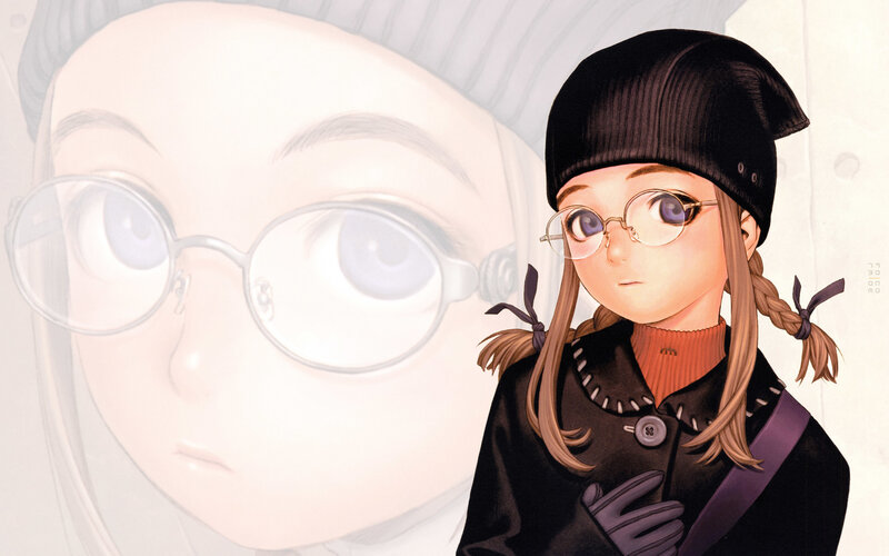 anime girl with glasses
