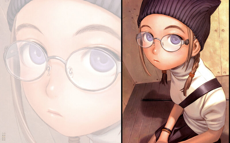 anime girl with glasses