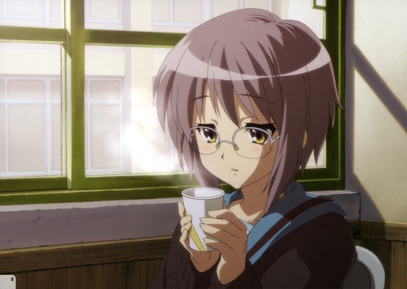 anime girl with glasses