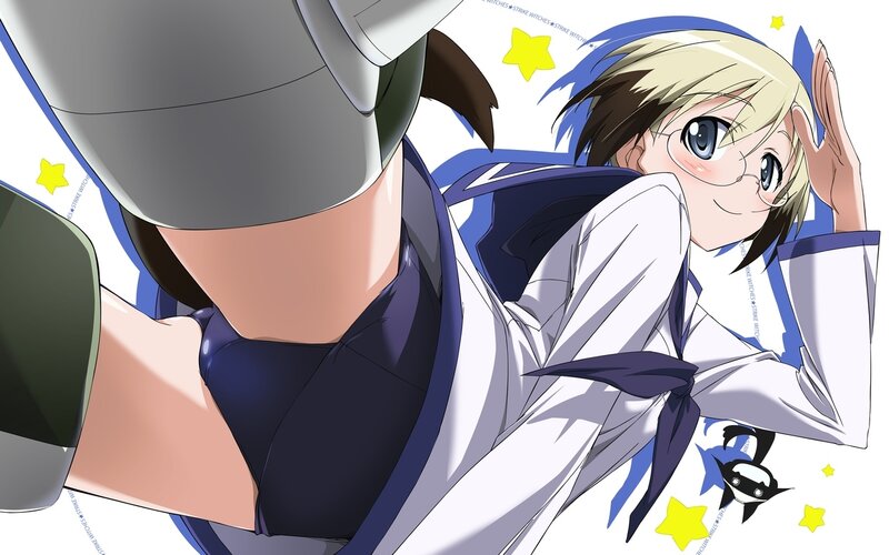 anime girl with glasses