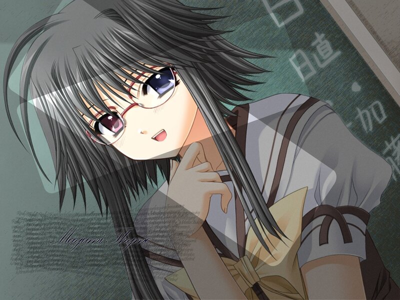 anime girl with glasses