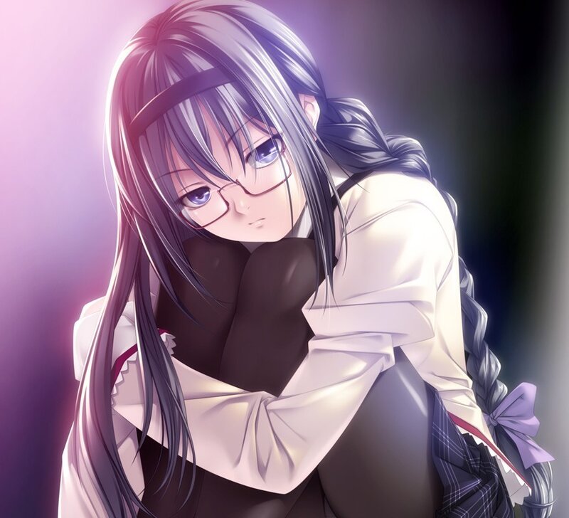 anime girl with glasses