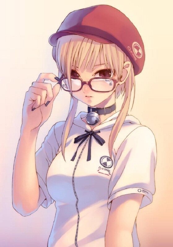 anime girl with glasses