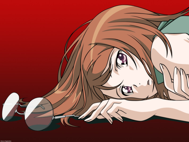 anime girl with glasses