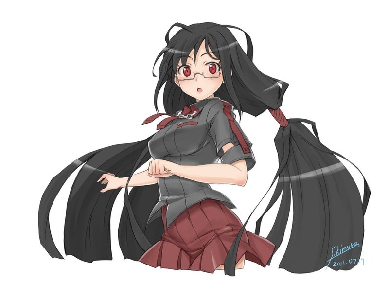 anime girl with glasses