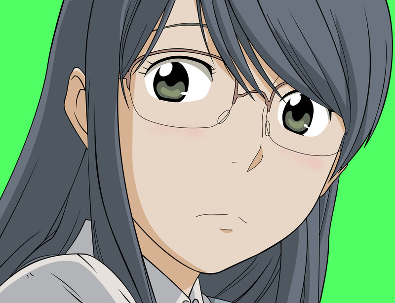 anime girl with glasses