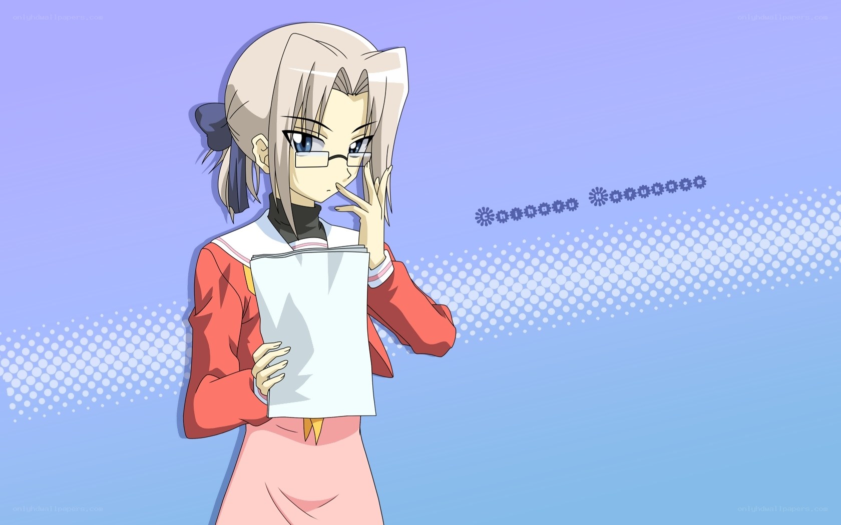 anime girl with glasses