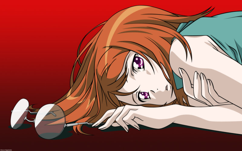 anime girl with glasses