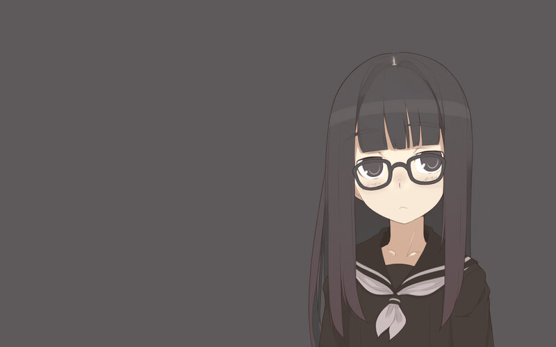 anime girl with glasses