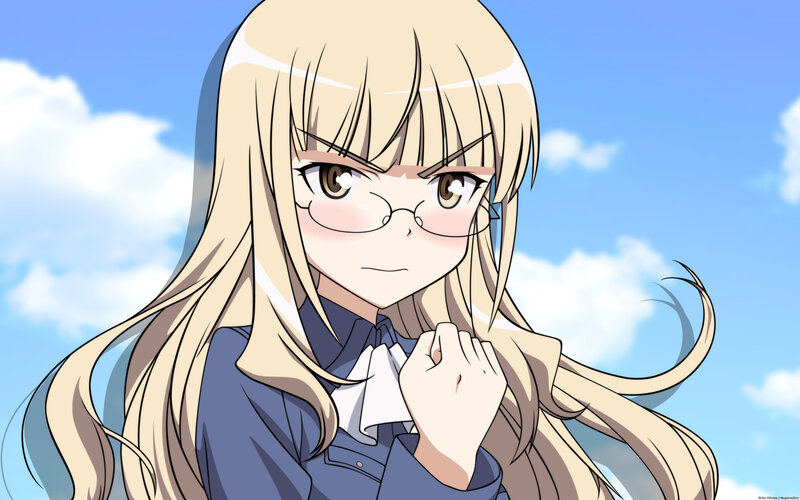 anime girl with glasses