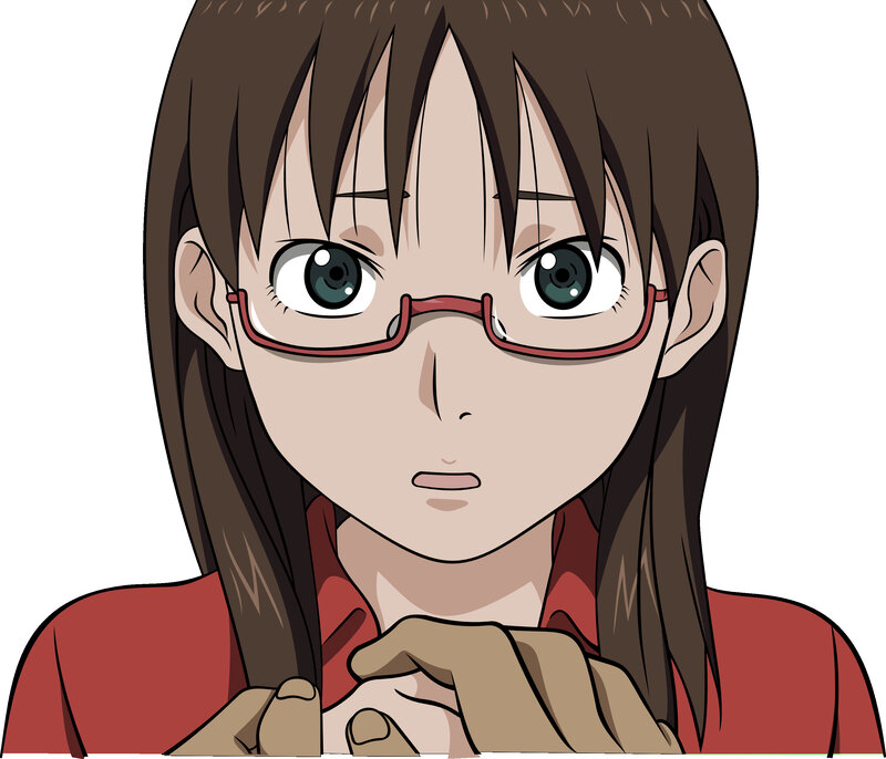 anime girl with glasses