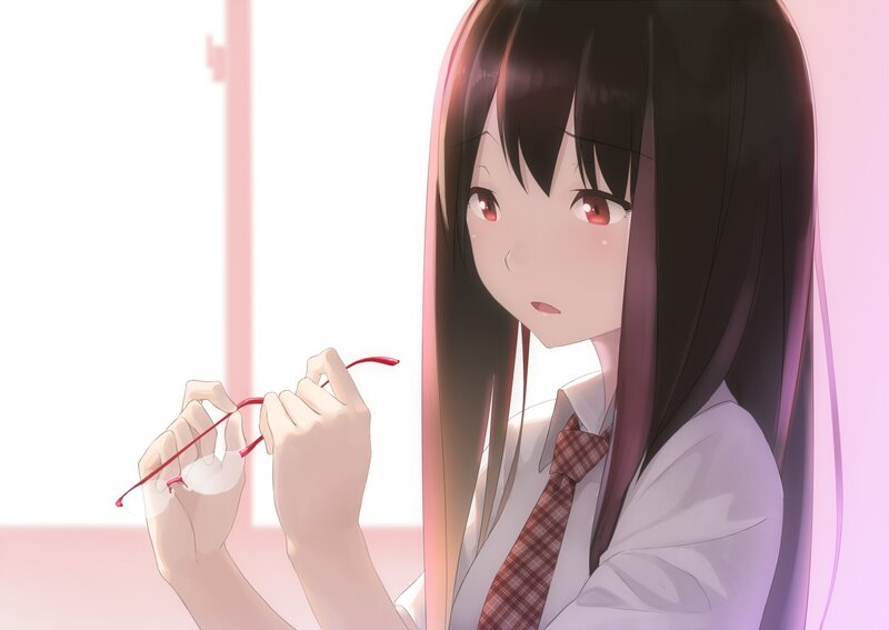 anime girl with glasses