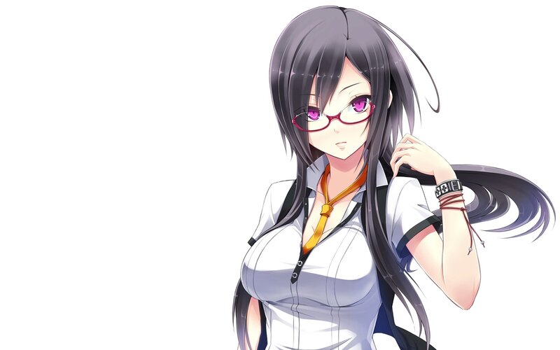 anime girl with glasses