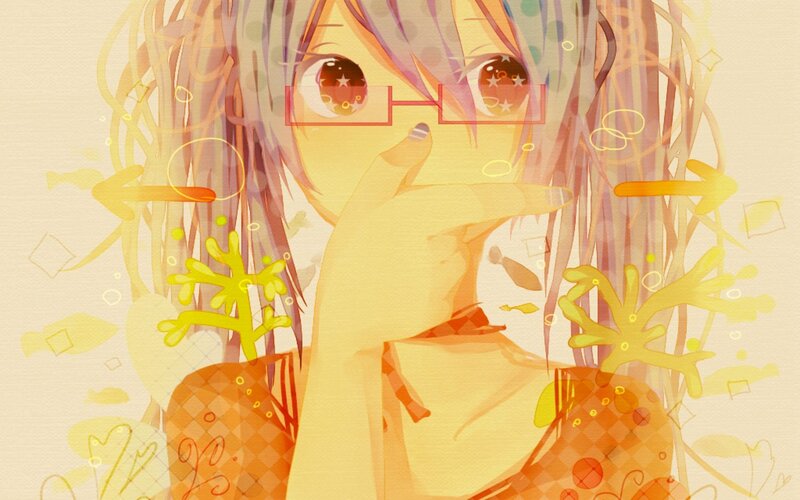 anime girl with glasses