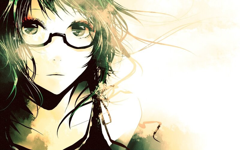 anime girl with glasses