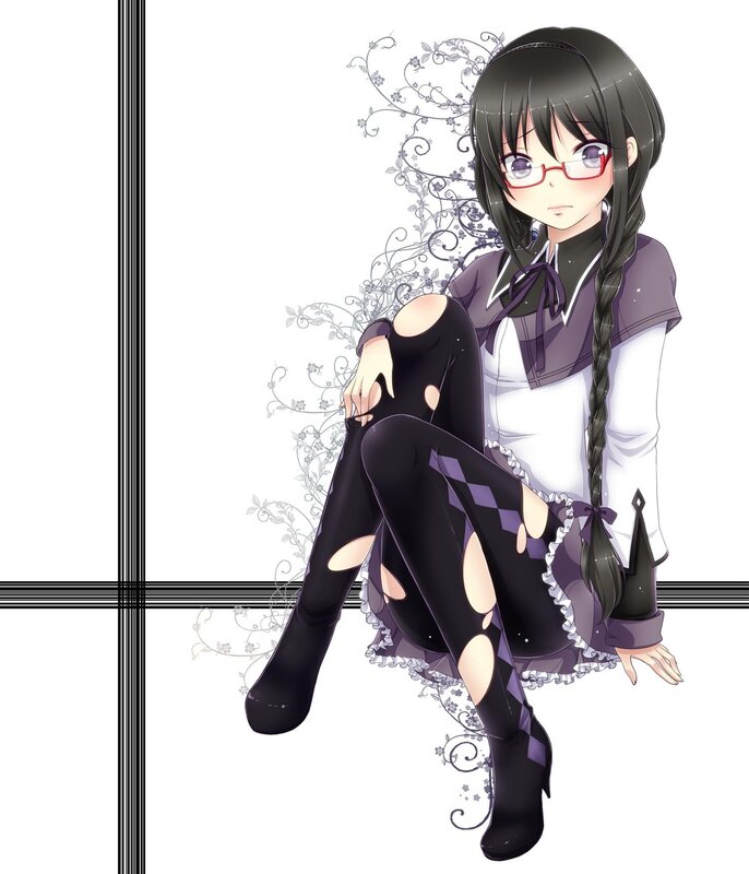 anime girl with glasses