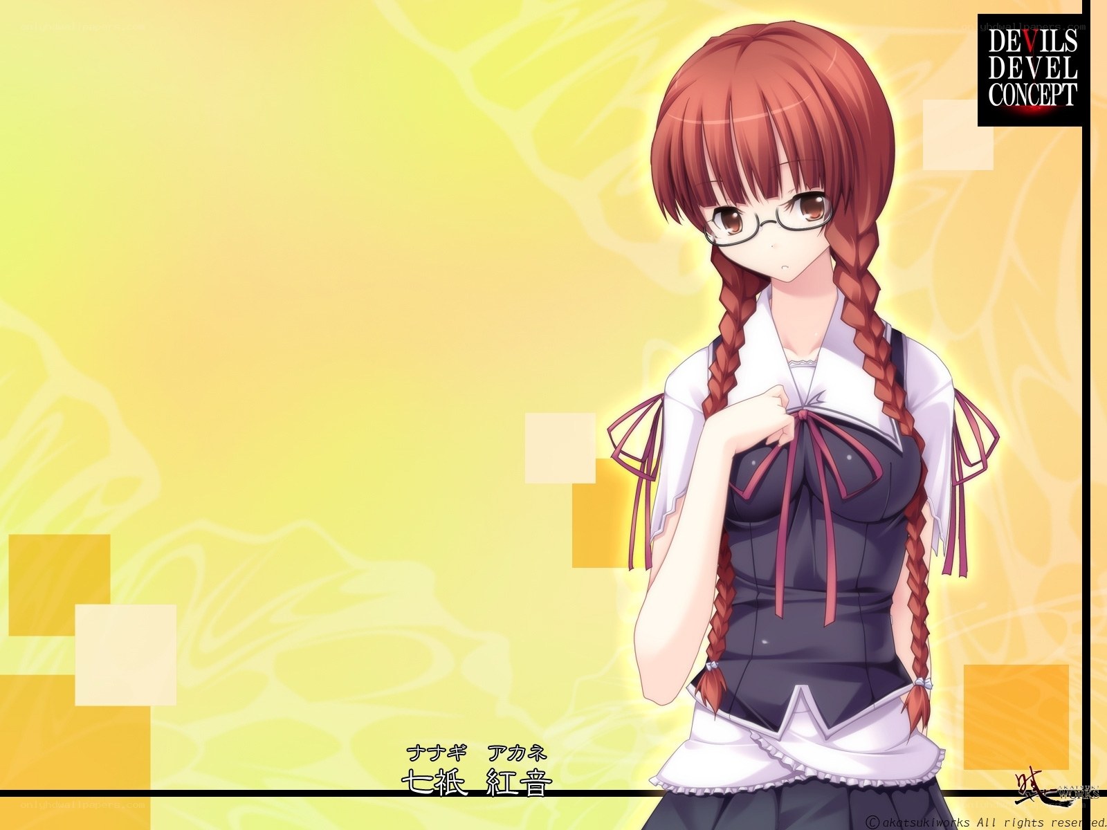 Anime girl with glasses