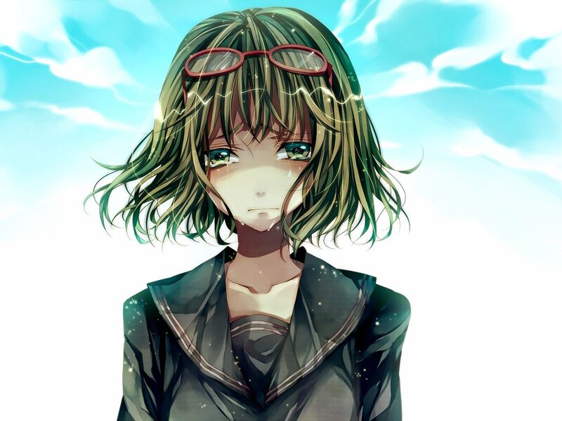 anime girl with glasses