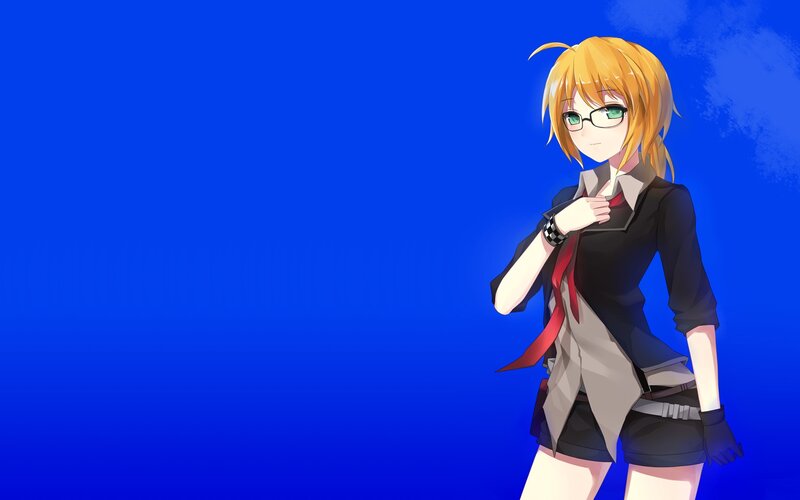anime girl with glasses