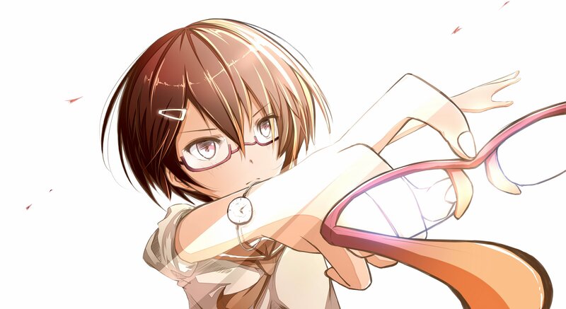 anime girl with glasses