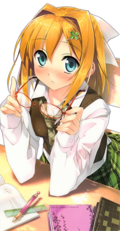 anime girl with glasses