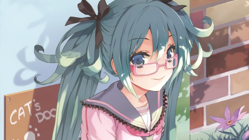 anime girl with glasses