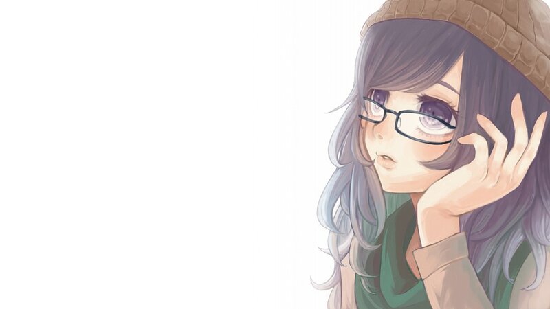 anime girl with glasses