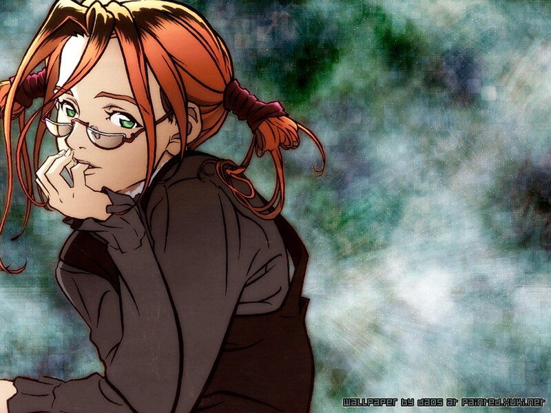 anime girl with glasses