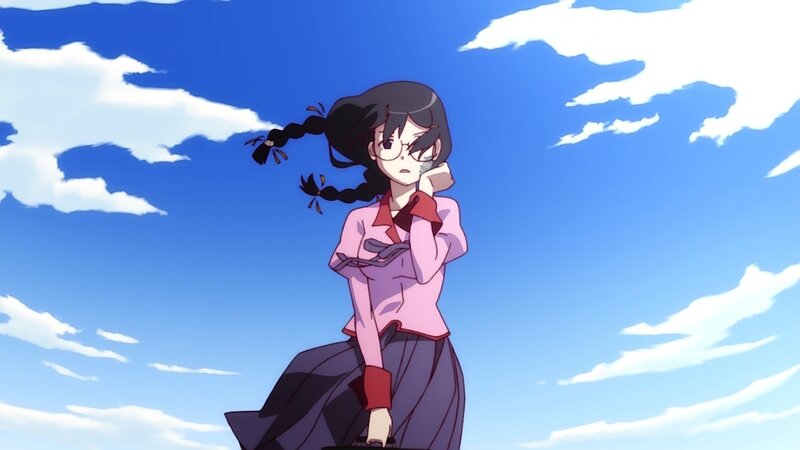 anime girl with glasses