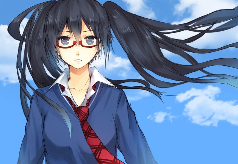 anime girl with glasses