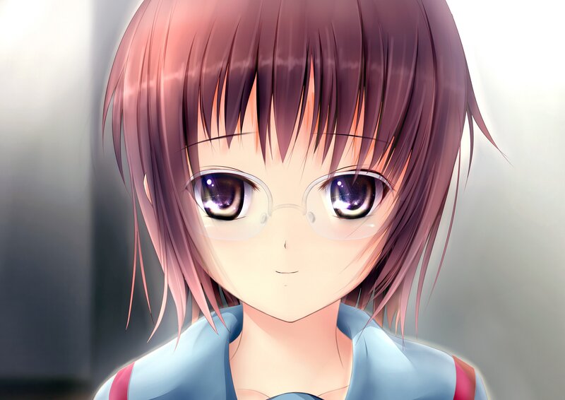 anime girl with glasses