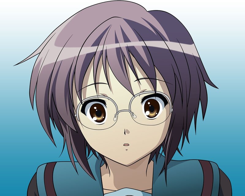 anime girl with glasses