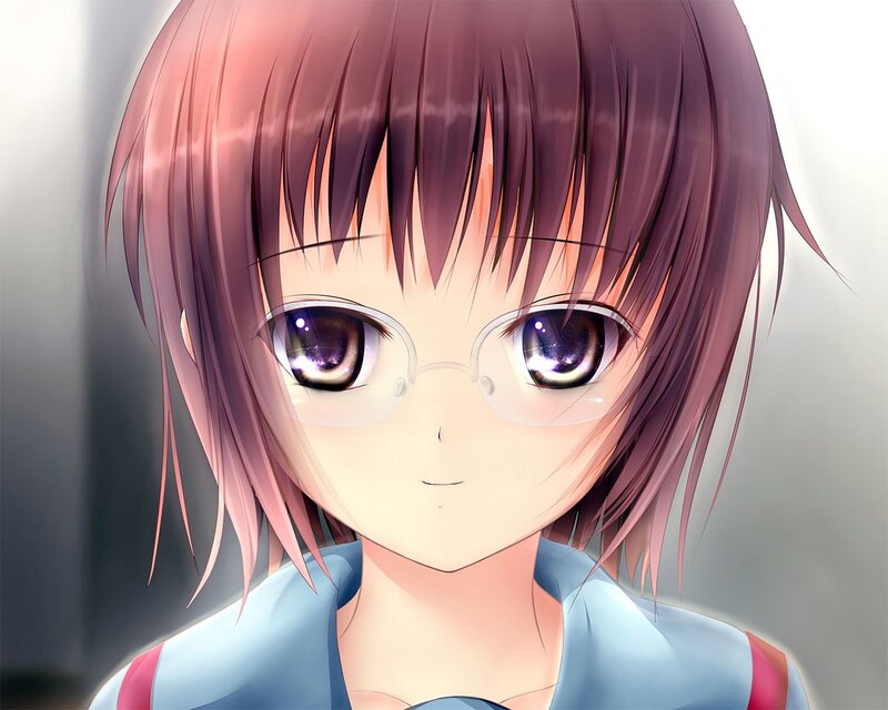 anime girl with glasses