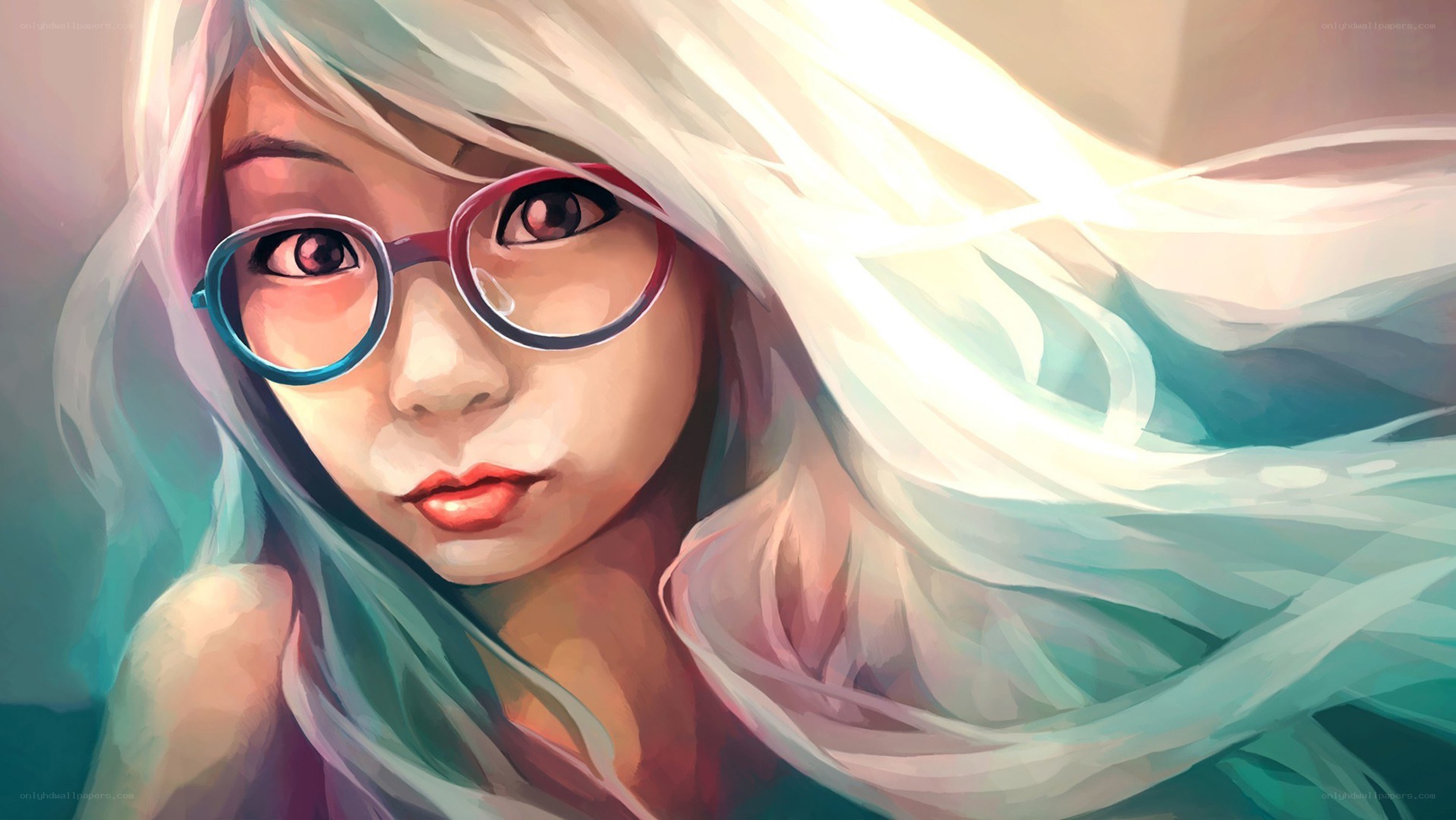 anime girl with glasses