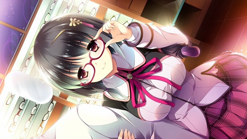 anime girl with glasses