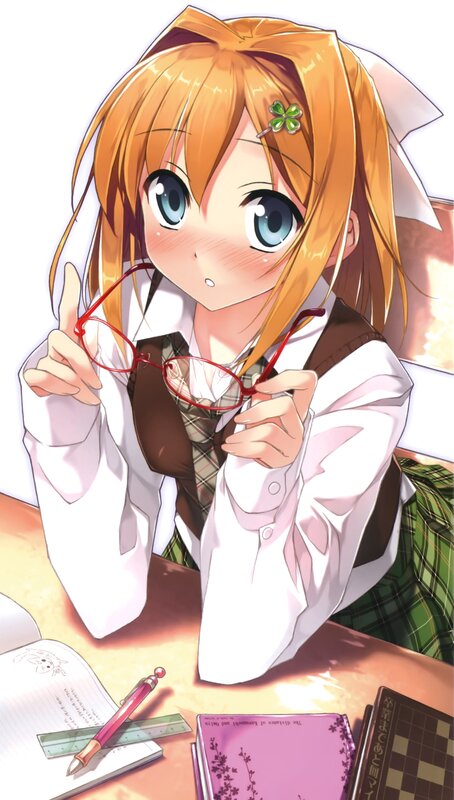 anime girl with glasses