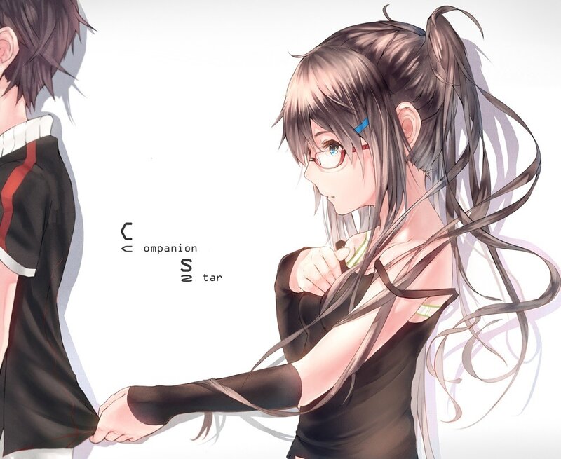 anime girl with glasses