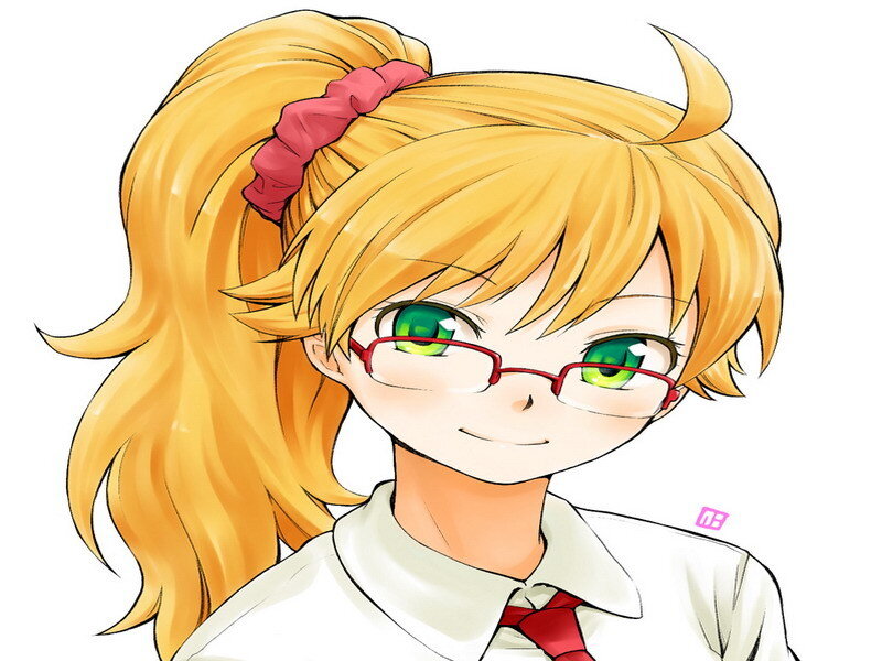 anime girl with glasses