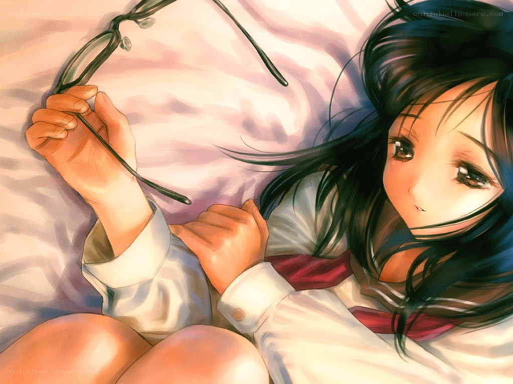 Anime girl with glasses