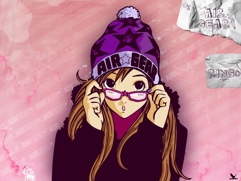 anime girl with glasses