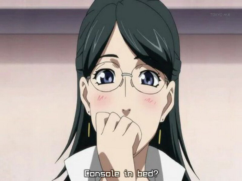 anime girl with glasses