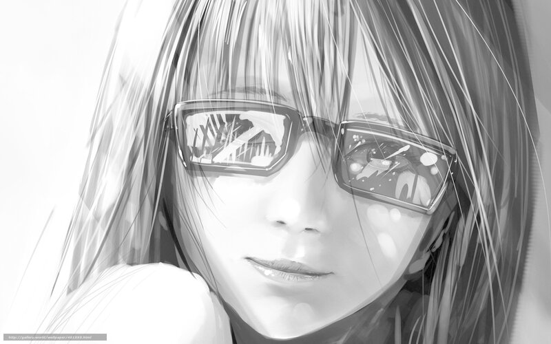 anime girl with glasses