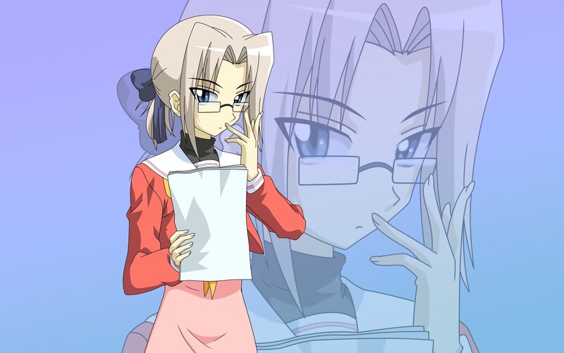 anime girl with glasses