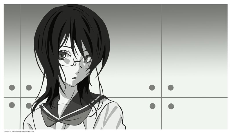 anime girl with glasses