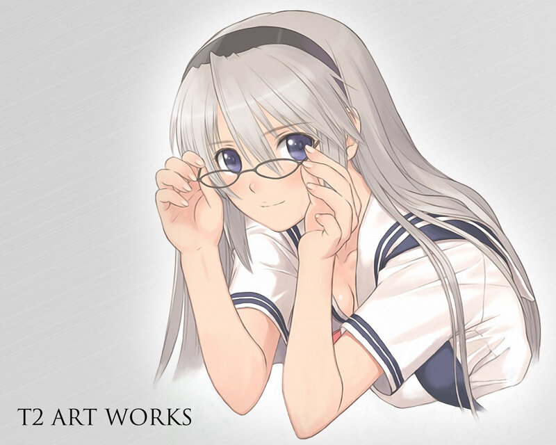anime girl with glasses